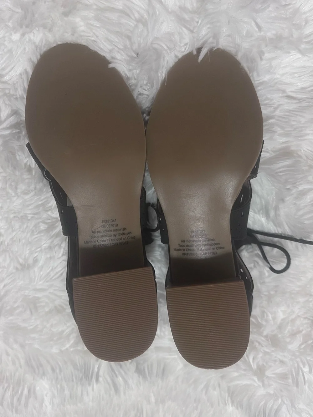 Harper Canyon Black Lace-Up Cutout Sandals